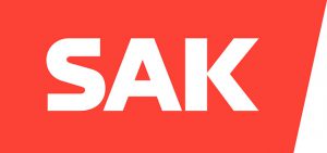 Suomen Ammattiliittojen Keskusjärjestö SAK:n punavalkoinen logo