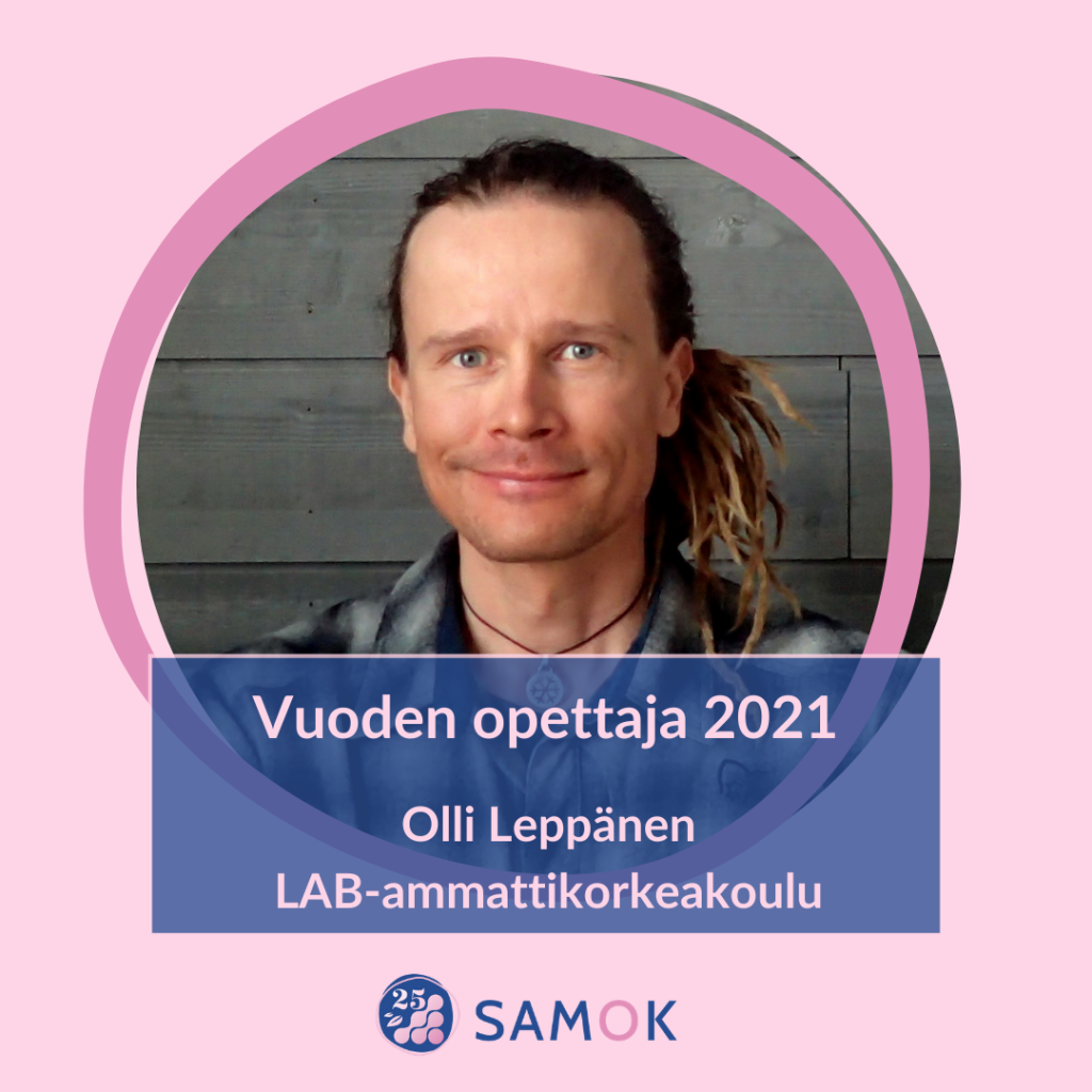 Kuvassa vuoden opettaja 2021 Olli Leppänen