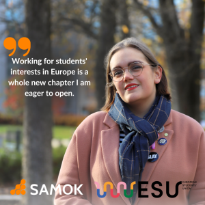 Working for students' interests in Europe is a whole new chapter I am eager to open.