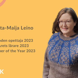 Heta-Maija Leino

Vuoden opettaja 2023
Årets lärare 2023
Teacher of the Year 2023